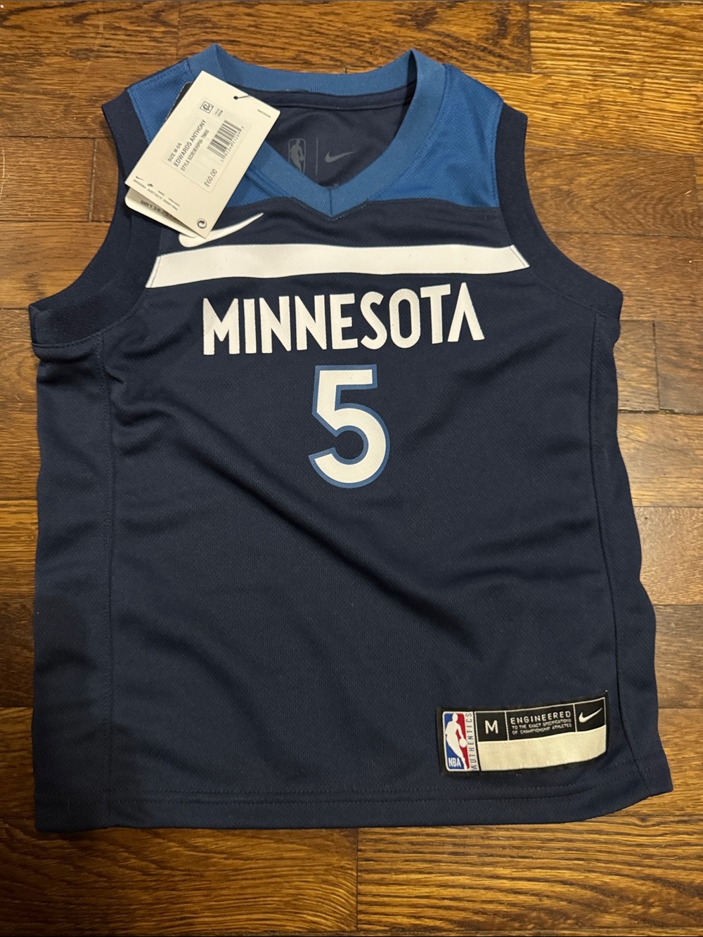 Nike Navy and Light Blue Edwards #5 Basketball Jersey